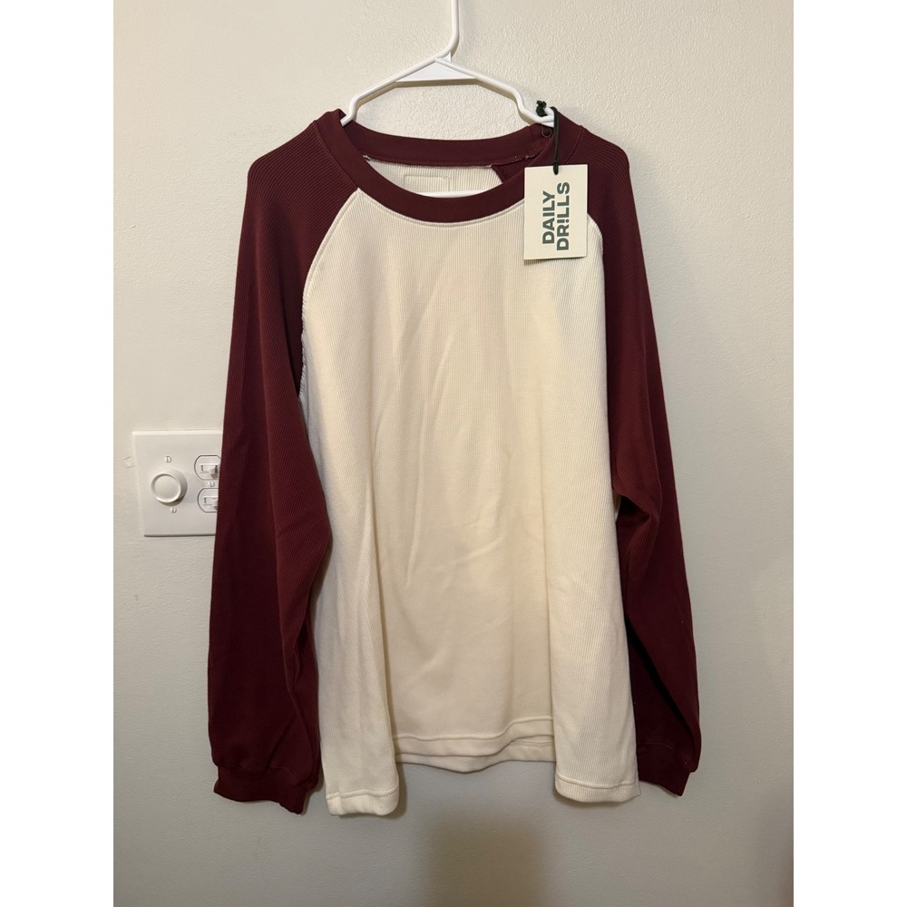Daily Drills Thermal Crewneck Bodega & Sand Size M/L NWT